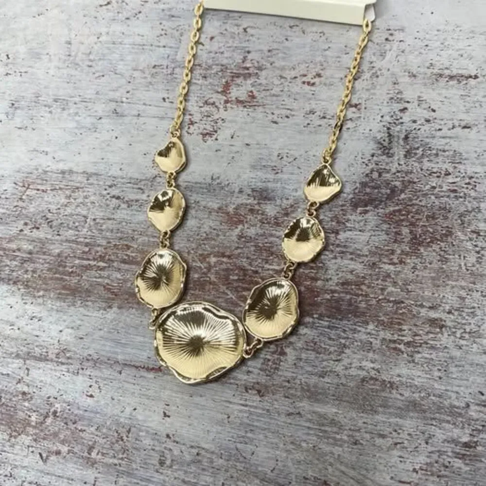 New a new day gold color statement necklace